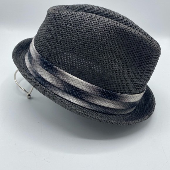 Harley Davidson Fedora Hat With Crosshatch Weave Style Black Gray Small - Picture 6 of 6